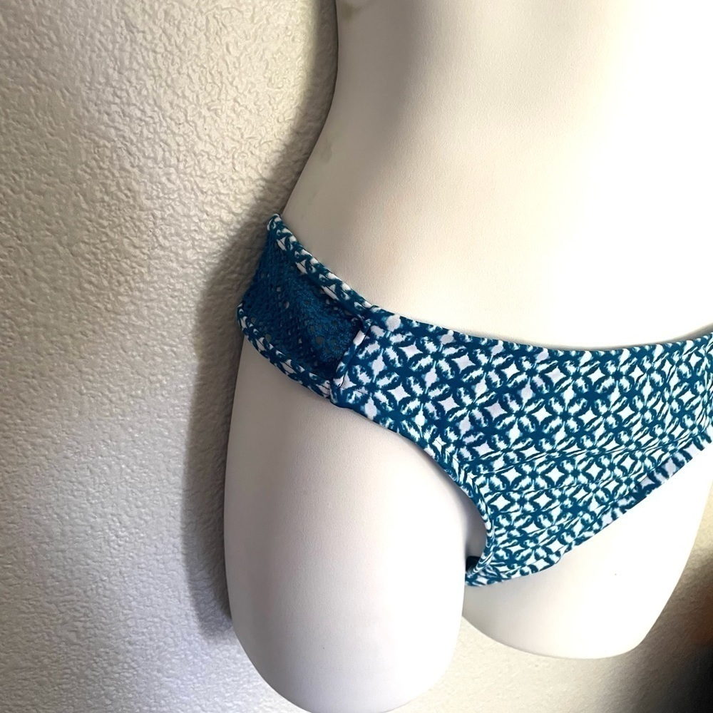 MOSSIMO teal print side lace hipster bikini bottom size XL - Picture 3 of 9